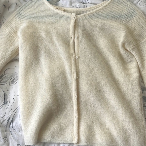 Sezane Sweaters - Women's Cream Button-Back Knit Sweater